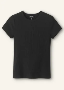 Outlet ME+EM Ultimate Fitted Rib Crew Neck Tee Black