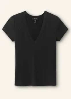 Online ME+EM Ultimate Fitted Rib V-Neck Tee Black