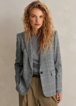 Best ME+EM Wool Check Boyfriend Blazer Multi Check