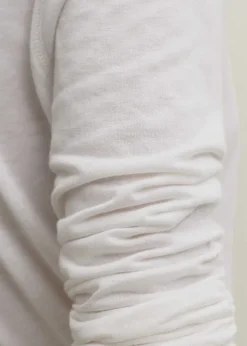 ME+EM Wool Jersey Henley Top Fresh White