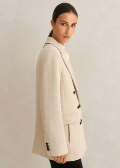 Outlet ME+EM Wool-Blend Blazer Coat Butter