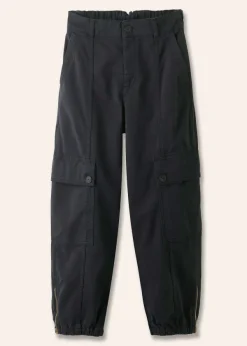 New ME+EM Zip Detail Crop Cargo Jogger Washed Navy Eclipse